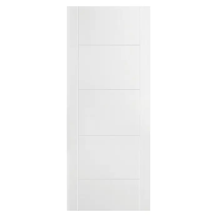 Solid Elements Puerta corredera de madera Berlín - 82,5 x 203 cm, Blanco, Macizo - Vista frontal