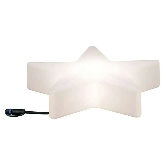 Paulmann Plug & Shine LED-Dekoleuchte Star - 2,8 W, Weiß, L x B x H: 10 x 40 x 40 cm - Diagonale Ansicht