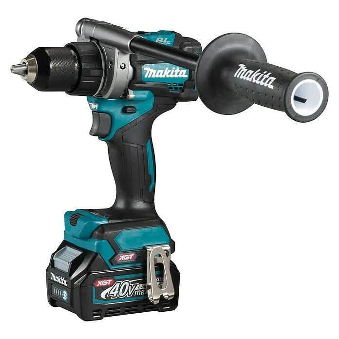 Makita XGT 40 V max. Akku-Bohrschrauber DF001GD201 - 40 V, 2 Akkus, 2,5 Ah, Leerlaufdrehzahl: 0 U/min - 2.600 U/min - Diagonale Ansicht