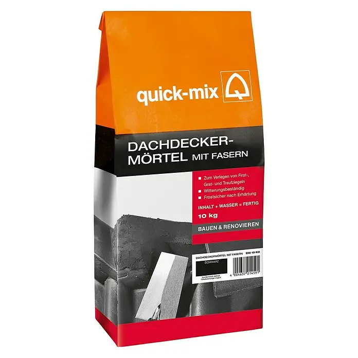 Quick-Mix Dachdeckermörtel - Schwarz, 10 kg - Vorderansicht
