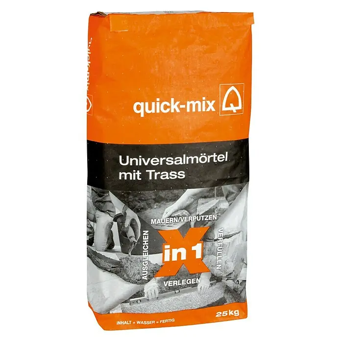 Quick-Mix Universalmörtel Trass Uni-X in 1 - 25 kg - Vorderansicht