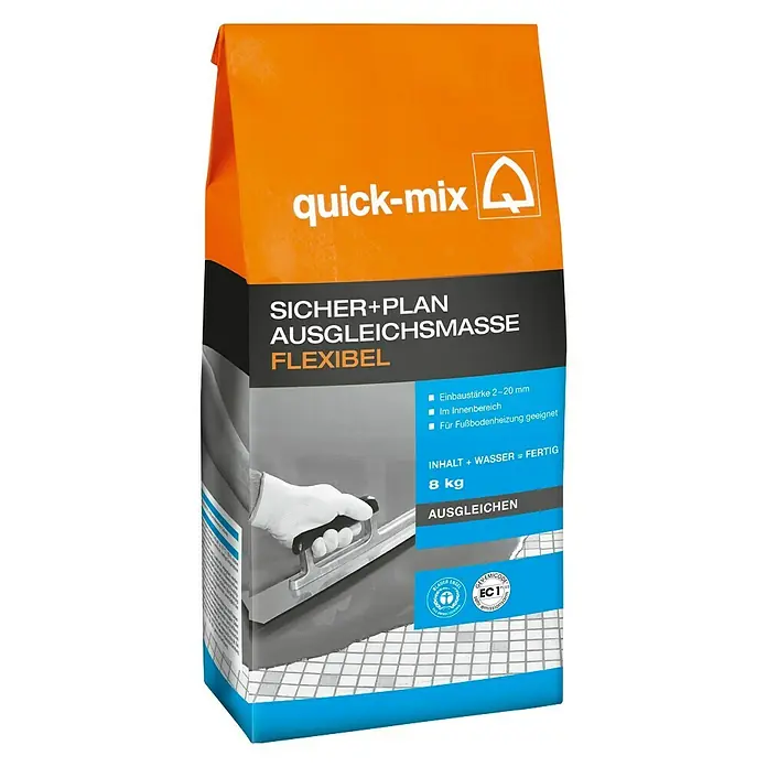 Quick-Mix Ausgleichsmasse Flexibel - 8 kg, Schichtdicke: 2 - 20 mm - Vorderansicht