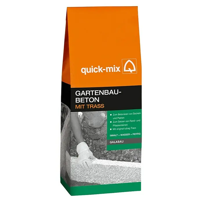 Quick-Mix Gartenbaubeton mit Trass - 10 kg - Vorderansicht