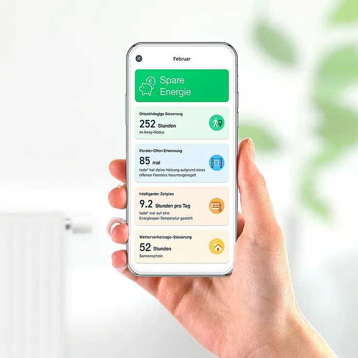 Tado Smartes Termostato de radiador - 2 ud., M30 x 1,5 mm, Funciona con pilas - Producto en uso