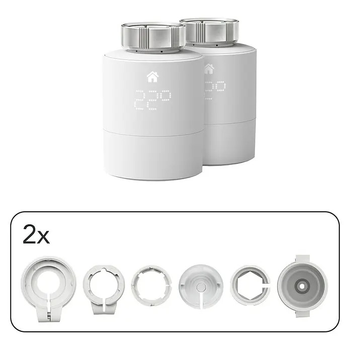 Tado Smartes Termostato de radiador - 2 ud., M30 x 1,5 mm, Funciona con pilas - Vista angular