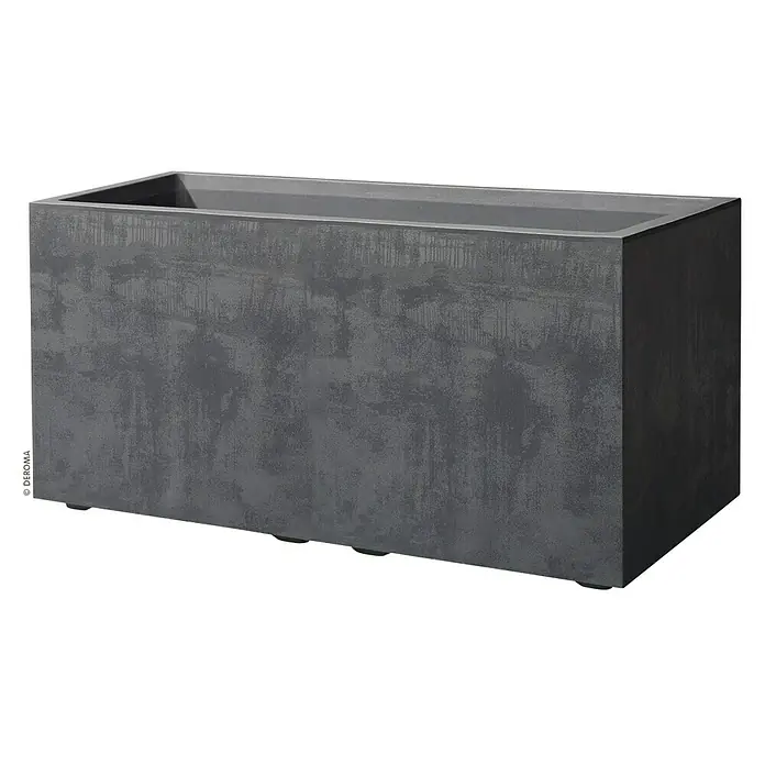 Deroma Pflanzkasten Millennium - Außenmaß (L x B x H): 59 x 25 x 25 cm, Anthrazit - Diagonale Ansicht