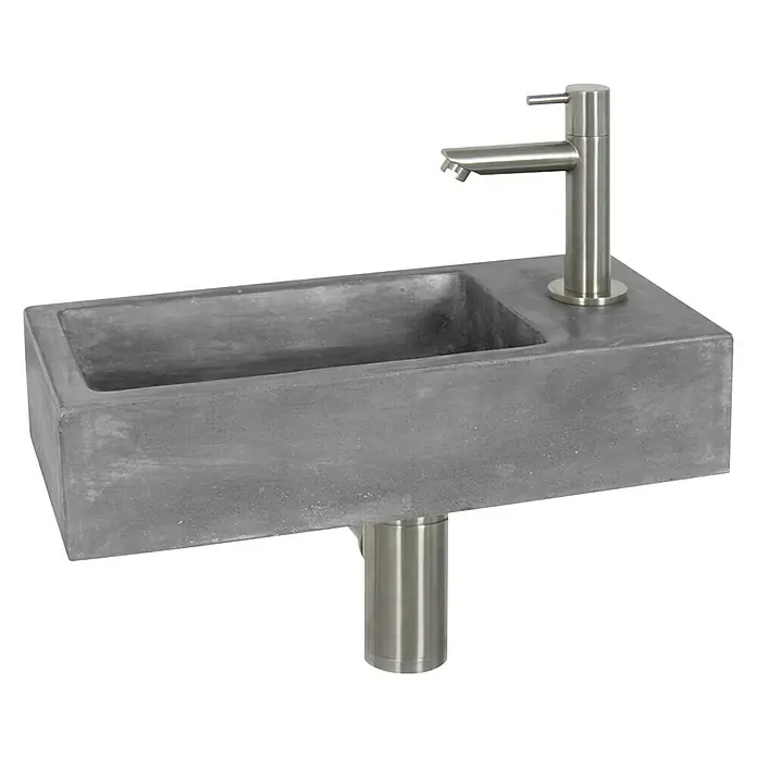 Differnz Wc-fontein Juti - 38 x 18,5 cm, Grijs - Diagonaal zicht