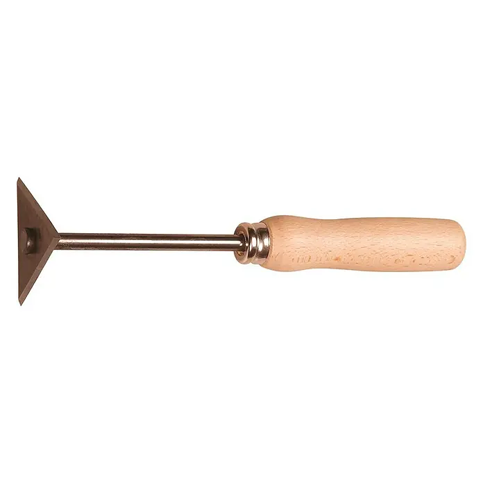 Driehoekige verfkrabber 8 cm - Staal - Top-down weergave