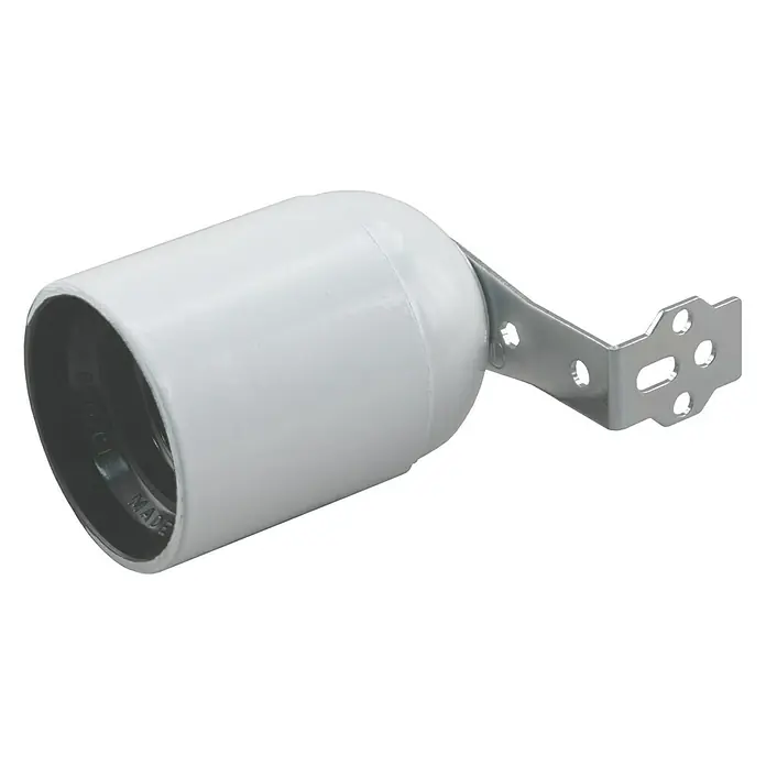 Haakse fitting E27 wit - Wit - Diagonaal zicht