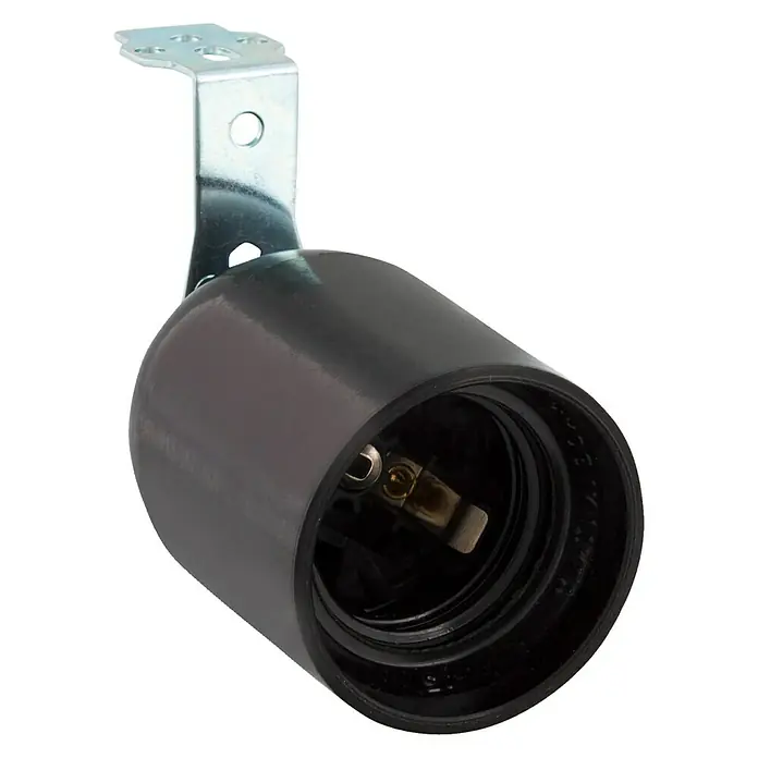 Haakse fitting E27 zwart - Zwart - Diagonaal zicht