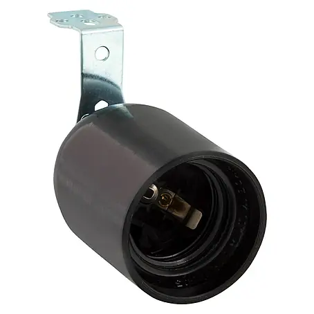 Haakse fitting E27 zwart