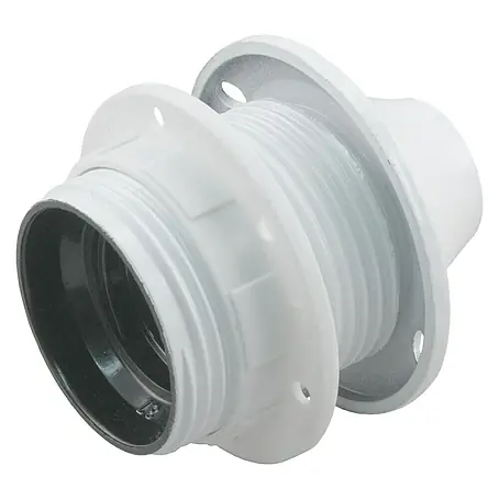 Lampfitting E27 met kraag/ring wit