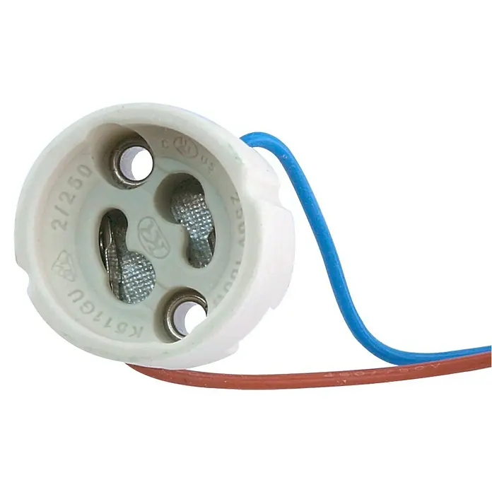 Hoogvolt halogeenfitting GU10 - Wit - Vooraanzicht