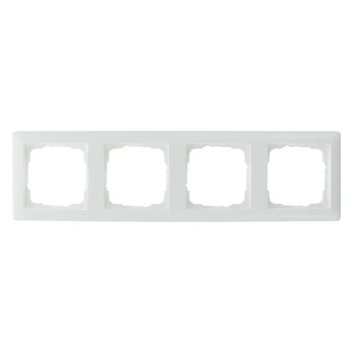 Gira System 55 Afdekraam 4-voudig - Kunststof, Wit - Vooraanzicht