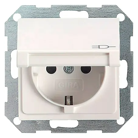 Gira System 55 Wandcontactdoos met klapdeksel 1-voudig