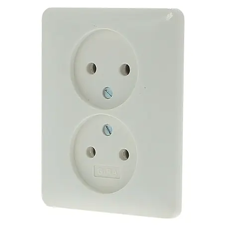 Gira System 55 Inbouwstopcontact zonder randaarde, 2-voudig