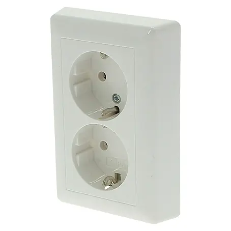 Gira System 55 Wandcontactdoos met randaarde 2-voudig