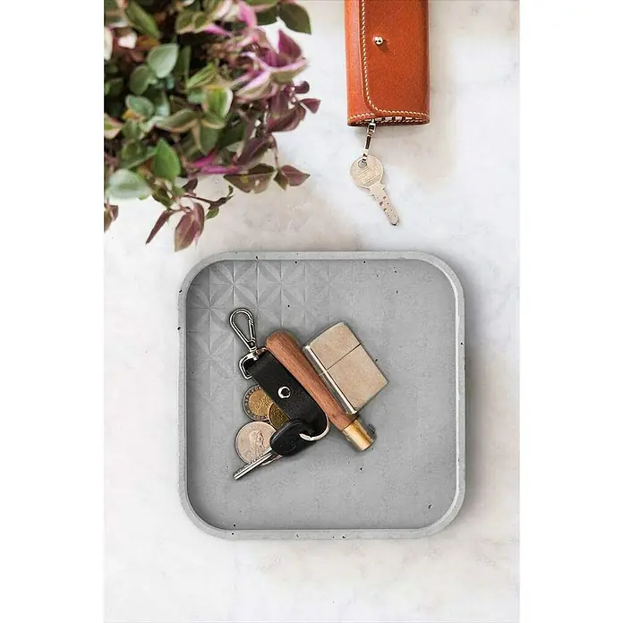 Curver Caja con tapa Beton - L x An x Al: 17 x 17 x 13 cm, Gris - Foto ambiente