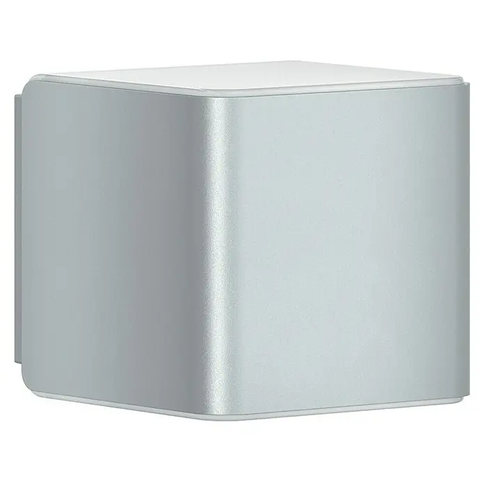 Steinel LED-Außenwandleuchte L 840 LED IHF SI - 9,1 W, 13,4 x 11 x 11 cm, Silber, IP44 - Diagonale Ansicht