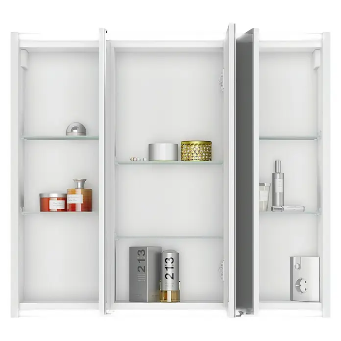Jokey LED-Spiegelschrank Batu - B x H: 80 x 70,8 cm, Mit Beleuchtung, MDF, Weiß - Vorderansicht