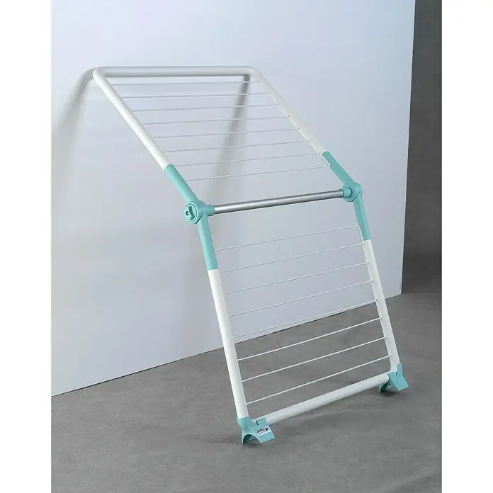 Staand wasrek - Lengte waslijn: 8,8 m, Wit/Mint - Sfeeropname
