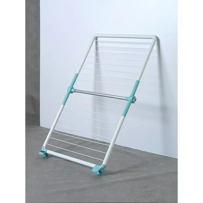 Staand wasrek - Lengte waslijn: 8,8 m, Wit/Mint - Sfeeropname