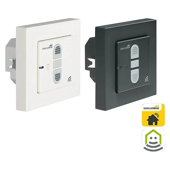 Schellenberg Smart Home Funk-Empfangsschalter - 80 x 80 x 40 mm, Weiß, Unterputzmontage - Diagonale Ansicht