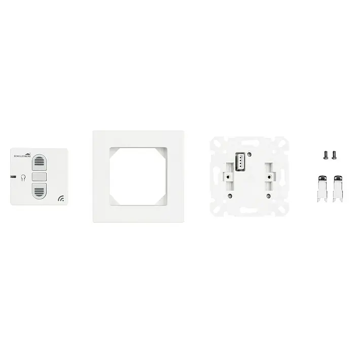 Schellenberg Smart Home Funk-Empfangsschalter - 80 x 80 x 40 mm, Weiß, Unterputzmontage - Vorderansicht