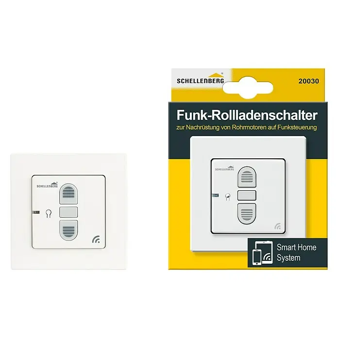 Schellenberg Smart Home Funk-Empfangsschalter - 80 x 80 x 40 mm, Weiß, Unterputzmontage - Vorderansicht