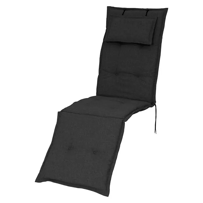 Sunfun Exclusive-Line Liegenauflage - Anthrazit, 100 % Polyester - Diagonale Ansicht