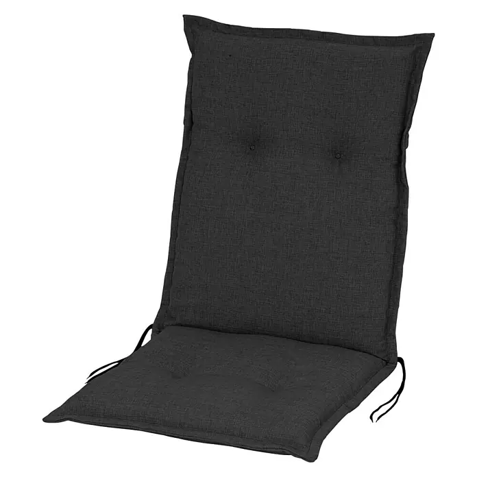 Sunfun Exclusive-Line Stuhlauflage - Niederlehner, Anthrazit, 100% Polyester - Diagonale Ansicht
