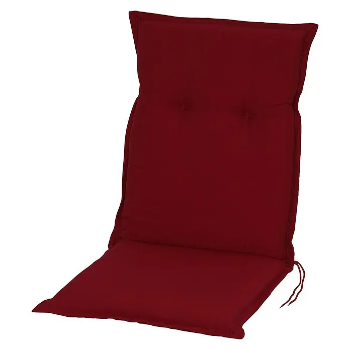 Sunfun Exclusive-Line Stuhlauflage - Niederlehner, Chili, 100% Polyester - Diagonale Ansicht