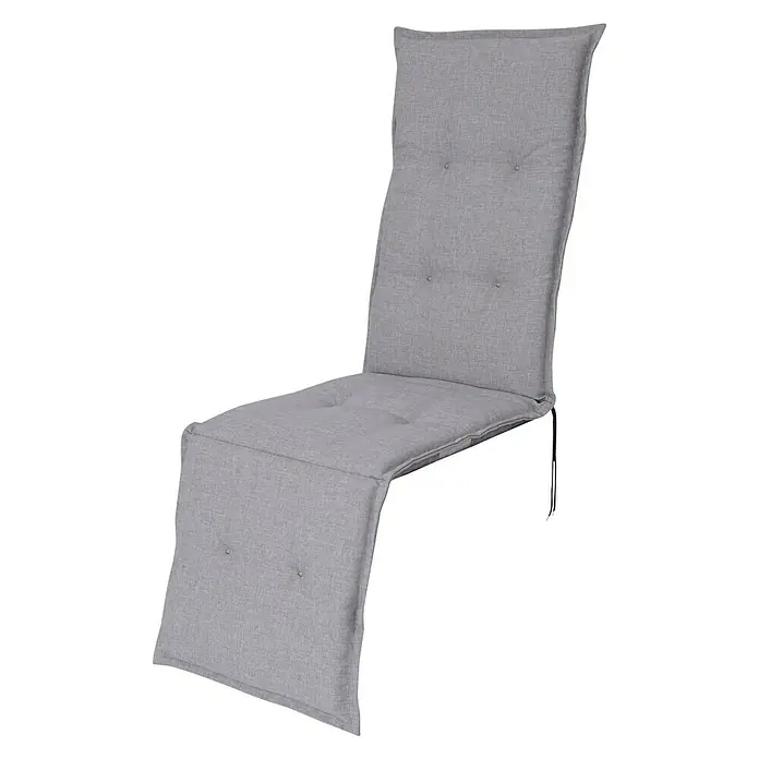Sunfun Exclusive-Line Stuhlauflage Relax - Hellgrau, Polyester, L x B x H: 174 x 50 x 6 cm - Diagonale Ansicht