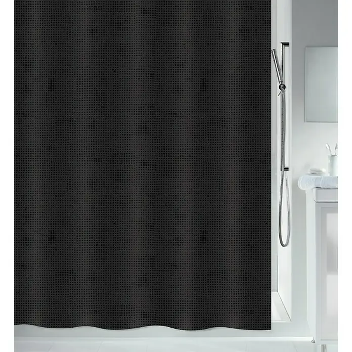 Spirella Cortina de baño textil Georges - An x Al: 180 x 200 cm, Negro - Primer plano