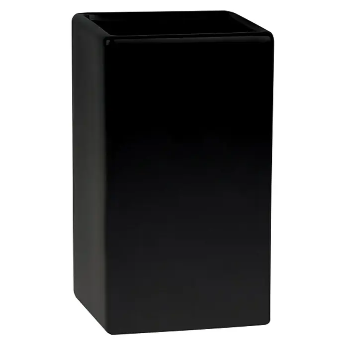 Spirella Vaso de encimera Quadro-matt - Gres porcelánico, Negro - Vista angular