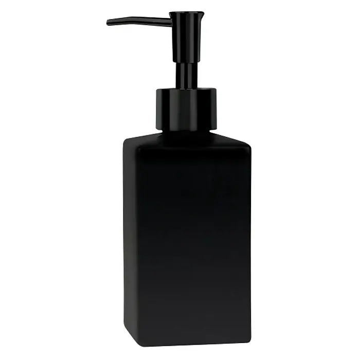 Spirella Dispensador de jabón Quadro-matt - Gres porcelánico, Negro - Vista frontal