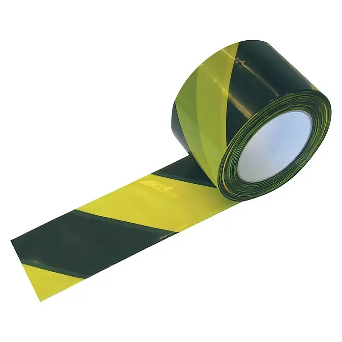 Pickup Cinta de señalización - L x An: 100 m x 5 cm, Amarillo/Negro - Vista angular