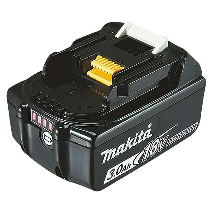Makita Akku-Schlagbohrschrauber DHP453RFEW - 18 V, 2 Akkus, 3 Ah, Leerlaufdrehzahl: 0 U/min - 1.300 U/min - Diagonale Ansicht