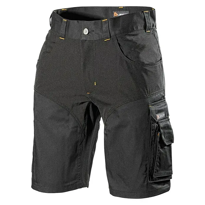 L.Brador Herren-Arbeitsshorts 1490 B - 48, Schwarz - Diagonale Ansicht