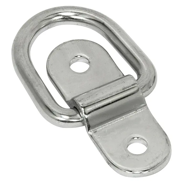 Anilla D para toldos 9501 - L x An x Al: 57 x 20 x 25 mm, Acero inoxidable - Vista angular