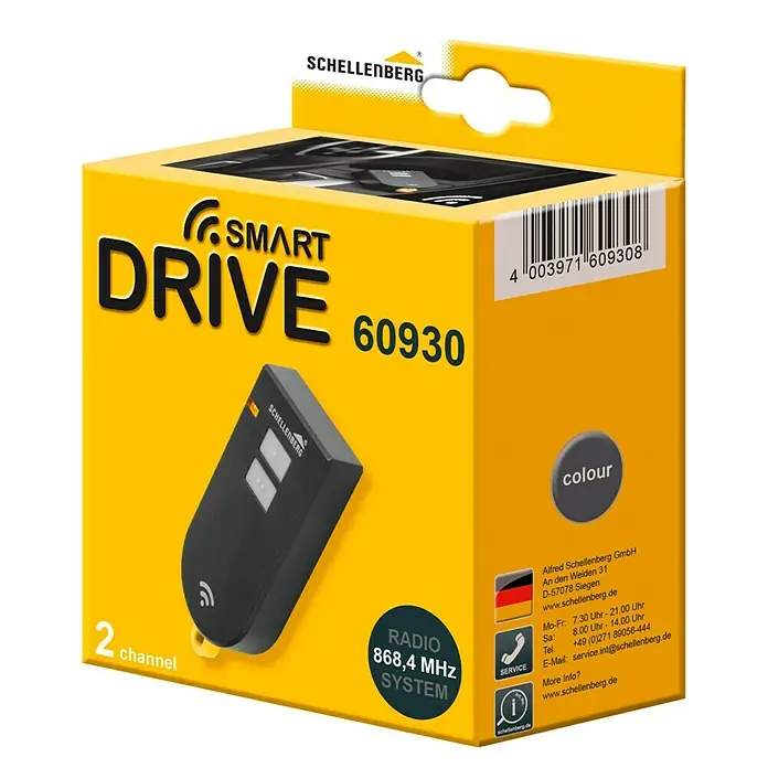Schellenberg Funkhandsender Smart Drive - Anzahl Kanäle: 2, 868,4 MHz - Diagonale Ansicht