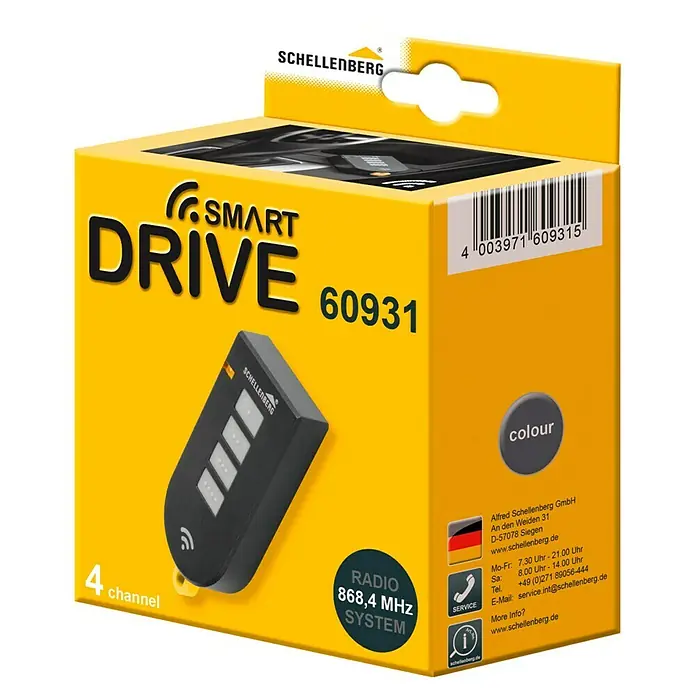 Schellenberg Funkhandsender Smart Drive - Anzahl Kanäle: 4, 868,4 MHz - Diagonale Ansicht