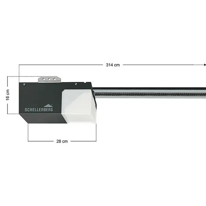 Schellenberg Garagentorantrieb Smart Drive M - Torfläche: Max. 8 m², Zugkraft: Max. 500 N