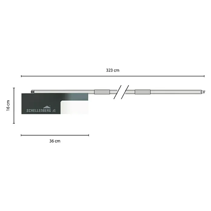 Schellenberg Garagentorantrieb Smart Drive L - Torfläche: Max. 10 m², Zugkraft: Max. 600 N