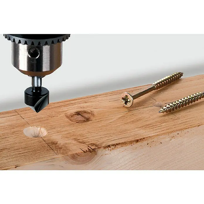 Wolfcraft Kegelsenker - Durchmesser: 16 mm, HS-Stahl, Rundschaft - Anwendungsbeispiel