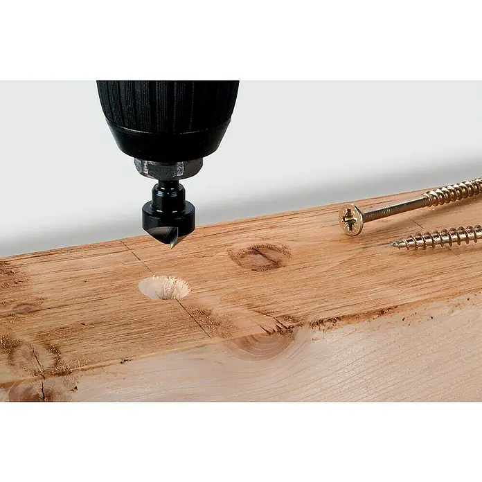 Wolfcraft Kegelsenker - Durchmesser: 19 mm, Werkzeugstahl - Anwendungsbeispiel