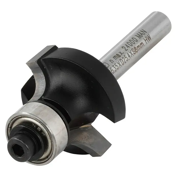 Wolfcraft Abrundfräser - Arbeitsdurchmesser: 21,8 mm, Durchmesser Schaft: 8 mm - Diagonale Ansicht