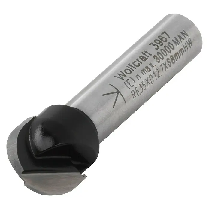 Wolfcraft Hohlkehlfräser - Arbeitsdurchmesser: 12,7 mm - Diagonale Ansicht