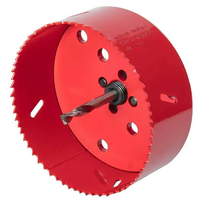 Wolfcraft Lochsäge - Arbeitsdurchmesser: 112 mm, Schnitttiefe: 40 mm - Diagonale Ansicht