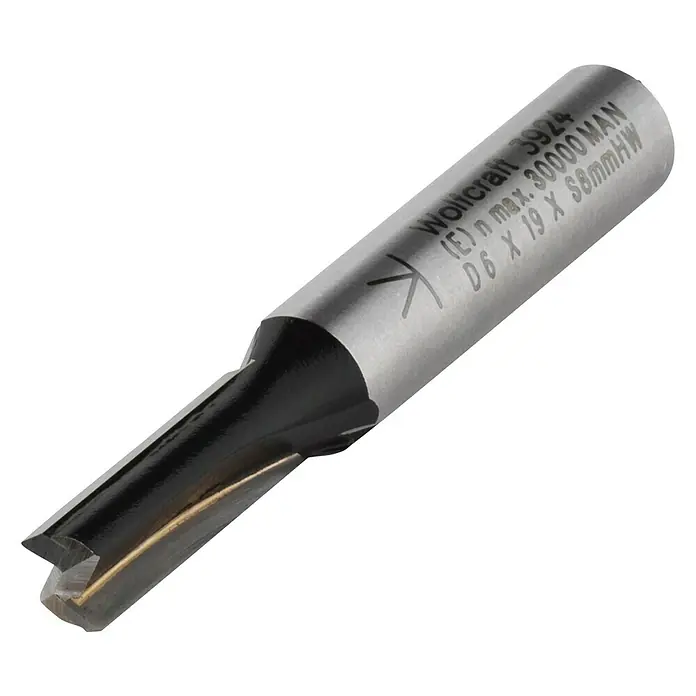 Wolfcraft Nutfräser - Nutbreite: 6 mm, Durchmesser Schaft: 8 mm, Hartmetallbestückt - Diagonale Ansicht